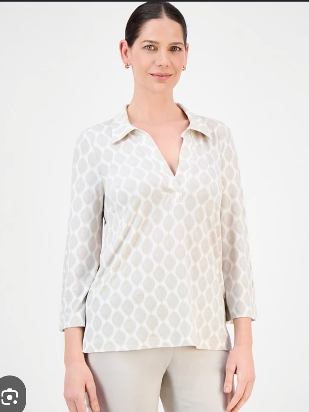JM collection Petite GEO-print Jonny Collar Tunic